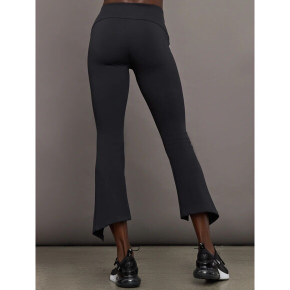 ONA XL Upper East Split Flare Black Stretch Leggings Ponte Pants Asymmetrical - Picture 4 of 16